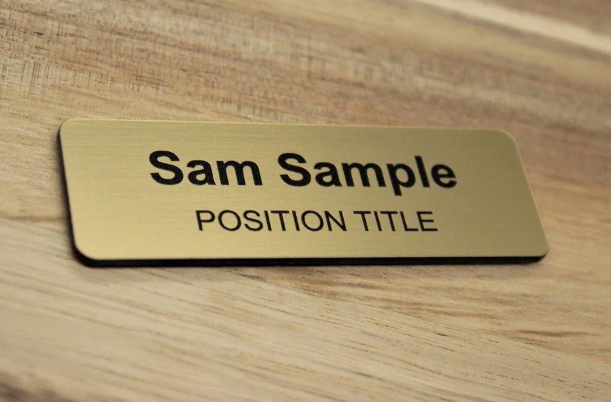 Gold Name Tag in Dubai — DOMECRAFT: Premium Custom Gold Name Tags That Reflect Elegance and Professionalism